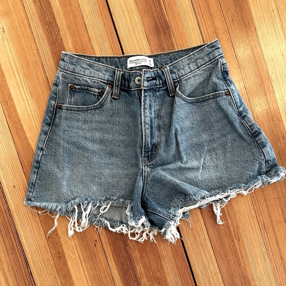Abercrombie & Fitch Blue Distressed Jean Shorts